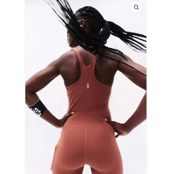 New! FP Movement Free People Rust Orange Never Better Runsie 20993 - Picture 3 of 12